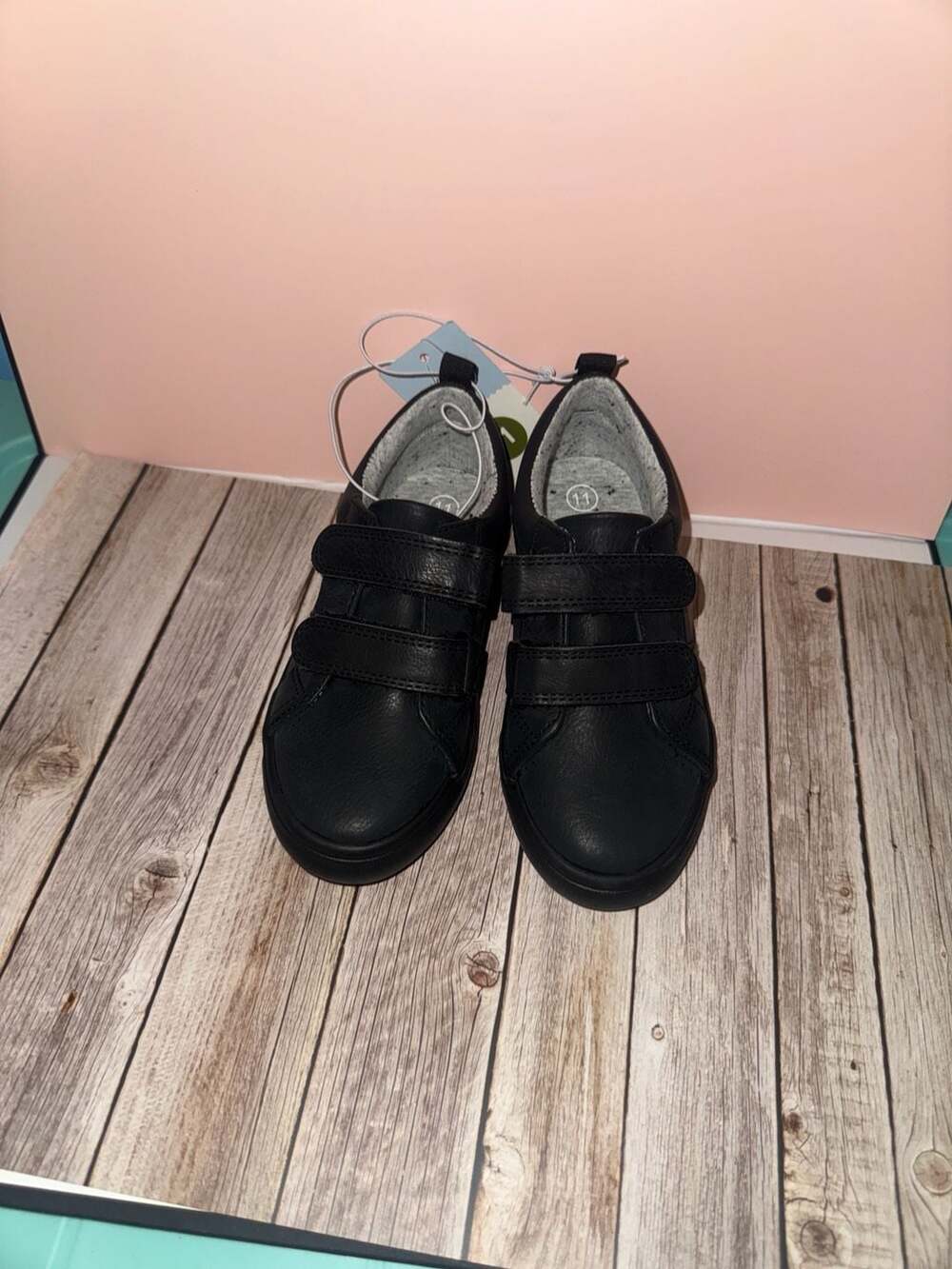 Cat & Jack Kids Parker Velcro Sneakers Black Size 11